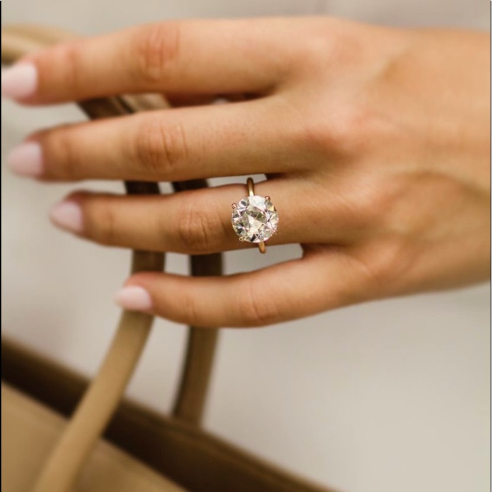 Custom made 14k Yellow Gold 5ct Round Engagement Ring